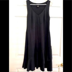 PARALLEL black diagonal stitch dress